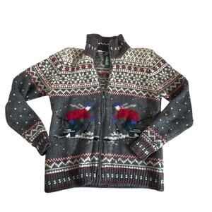 Ralph Lauren Vintage Wool Ski Sweater Fair Isle Graphic